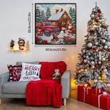 Camión rojo navidad cabaña rompecabezas rompecabezas 1000 piezas