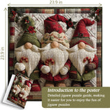 Tissu Noël gnome puzzle 1000 pièces