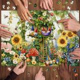 Puzzle Gnomi in Fiore 1000 Pezzi