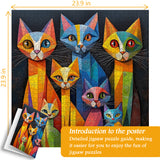 Geometrische Kunst Katzenpuzzle 1000 Stücke