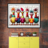 Puzzle con polli colorati pazzi, 1000 pezzi