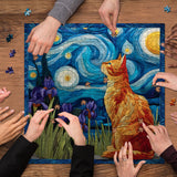 Moonlit Cat Shadow Jigsaw Puzzle 1000 Pieces