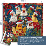 Cute Christmas Chickens Jigsaw Puzzle 1000 Pieces