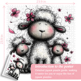 Puzzle astratto con pecora, 1000 pezzi