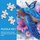 Blue Turtle & Flowers Jigsaw Puzzle 1000 Pieces