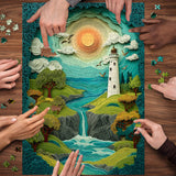 Paper Art Lighthouse Jigsaw Puzzle 1000 Pieces
