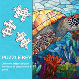 Stained Glass Sea Turtle Jigsaw Puzzle 1000 Pieces