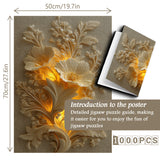 Rompecabezas en relieve de flores doradas, 1000 piezas