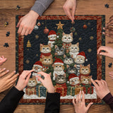 Katzen Weihnachtsbaum -Puzzle 1000 Stücke