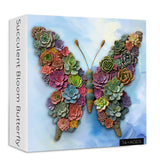 Succulent Bloom Butterfly Jigsaw Puzzle 1000 Pieces