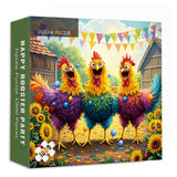 Happy Rooster Party Jigsaw Puzzle 1000 Pieces