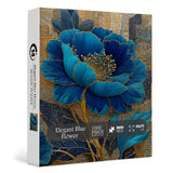 Elegant Blue Flower Jigsaw Puzzle 1000 Pieces