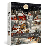 Snowy Night Village Jigsaw Puzzle 1000 Pieces