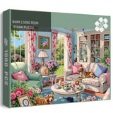 Caldo salotto da soggiorno puzzle 1000 pezzi