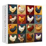 Colorful Quilt Chickens Jigsaw Puzzle 1000 Pieces