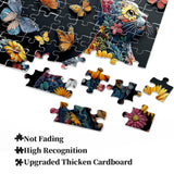 Puzzle Felino Floreale Farfalla 1000 Pezzi