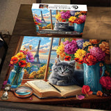 Window Kitten Jigsaw Puzzle 1000 Pieces