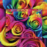 Puzzle con rosa arcobaleno, 1000 pezzi