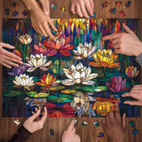 Stained Glass Lotus Jigsaw Puzzle 1000 Pieces