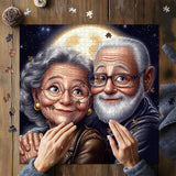 Silver Hair Embrace Jigsaw Puzzle 1000 Pieces