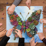Succulent Bloom Butterfly Jigsaw Puzzle 1000 Pieces