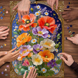 1000-teiliges Blumen-Puzzle mit goldenem Rahmen