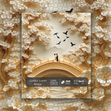 Golden Lovers Bridge Jigsaw Puzzle 1000 Pieces