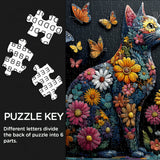 Puzzle Felino Floreale Farfalla 1000 Pezzi