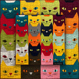 Colorful Cat Faces Jigsaw Puzzle 1000 Pieces