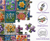 Colección de flores de crochet rompecabezas 1000 piezas