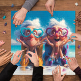 Beach Smile Grandma Jigsaw Puzzle 1000 Pieces