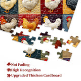 Colorful Quilt Chickens Jigsaw Puzzle 1000 Pieces