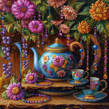 Floral Teapot Jigsaw Puzzle 1000 Pieces
