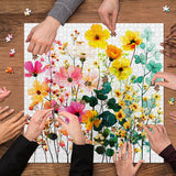 Puzzle con fiori di campo pastello, 1000 pezzi