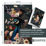 Floral Peacock Jigsaw Puzzle 1000 Pieces