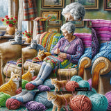 Grandma's Knitting Time Jigsaw Puzzle 1000 Pieces