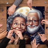Silver Hair Embrace Jigsaw Puzzle 1000 Pieces