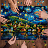 Starry Night Town Jigsaw Puzzles 1000 Pieces