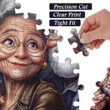 Silver Hair Embrace Jigsaw Puzzle 1000 Pieces