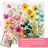 Puzzle con fiori di campo pastello, 1000 pezzi