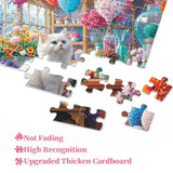 Katze unter Blumen Puzzle 1000 Stücke