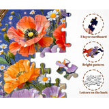 1000-teiliges Blumen-Puzzle mit goldenem Rahmen