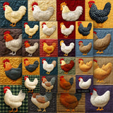 Colorful Quilt Chickens Jigsaw Puzzle 1000 Pieces
