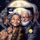 Silver Hair Embrace Jigsaw Puzzle 1000 Pieces