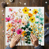 Puzzle con fiori di campo pastello, 1000 pezzi