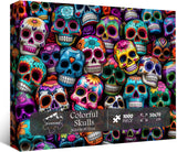 Colorful Skulls Jigsaw Puzzle 1000 Pieces