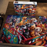 Christmas Amusement Park Dog Jigsaw Puzzles 1000 Pieces