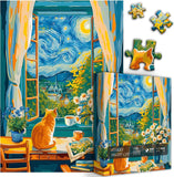 Starry Night Cat Jigsaw Puzzle 1000 Pieces