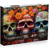 Halloween Flower Skull Jigsaw Puzzle 1000 Pieces