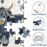 Blue Denim Highland Cow Jigsaw Puzzle 1000 Pieces